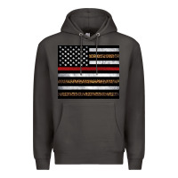 Smoke thin red line American flag leopard Premium Hoodie - Artiststas