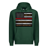 Sports Green thin red line American flag leopard Premium Hoodie - Artiststas