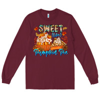 Burgundy Sweet Like Pumpkin Pie Long Sleeve Tee - CowhideDigitalArt