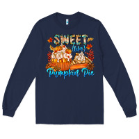 Navy Sweet Like Pumpkin Pie Long Sleeve Tee - CowhideDigitalArt