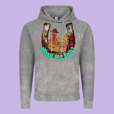 Horseshoe Chicken Vintage Hoodie Designed By Cowhidedigitalart