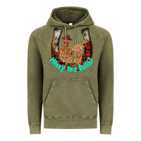 Vintage Olive horseshoe chicken Vintage Hoodie - CowhideDigitalArt
