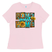 Bubblegum Pink Western Home Sweet Home Ladies Tee - FaDigitalArtStudio