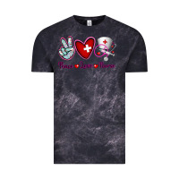 Cloud Black Peace Love Nurse Vintage Tee - RanaPortraitStore