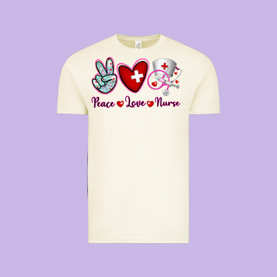 Peace Love Nurse Vintage Tee Designed By Ranaportraitstore