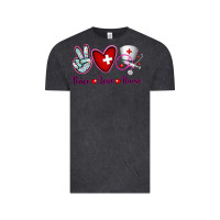 Vintage Black Peace Love Nurse Vintage Tee - RanaPortraitStore