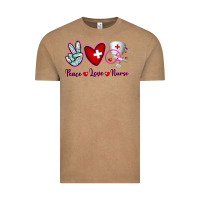 Vintage Coffee Peace Love Nurse Vintage Tee - RanaPortraitStore