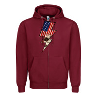 Burgundy Lightning Bolt Zipper Hoodie - JahusDesignShop