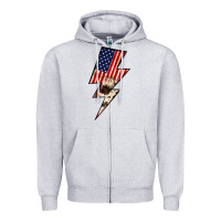 Heather Grey Lightning Bolt Zipper Hoodie - JahusDesignShop