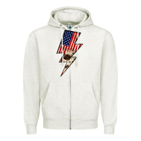 Oatmeal Heather Lightning Bolt Zipper Hoodie - JahusDesignShop
