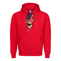 Red Lightning Bolt Zipper Hoodie - JahusDesignShop