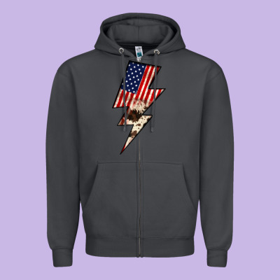 Lightning Bolt Zipper Hoodie Designed By Jahusdesignshop