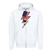 White Lightning Bolt Zipper Hoodie - JahusDesignShop
