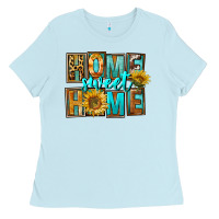 Baby Blue Western Home Sweet Home Ladies Tee - FaDigitalArtStudio