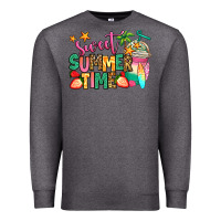 Charcoal Heather sweet summer time iced coffee Premium Sweatshirt - Jasminsmagicworld