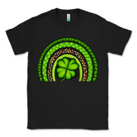Black St. Patrick's Day Shamrock Rainbow Classic Tee - Artiststas
