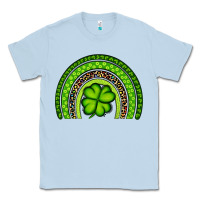 Dusty Blue St. Patrick's Day Shamrock Rainbow Classic Tee - Artiststas