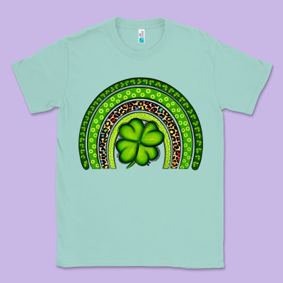 St. Patrick's Day Shamrock Rainbow Classic Tee Designed By Artiststas