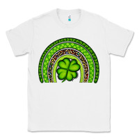 White St. Patrick's Day Shamrock Rainbow Classic Tee - Artiststas