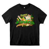 Black St. Patrick's Day cat Heavy Core Tee - HowdyJamesFarm