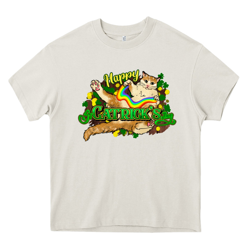 St. Patrick's Day Cat Heavy Core Tee by HowdyJamesFarm | Teevron