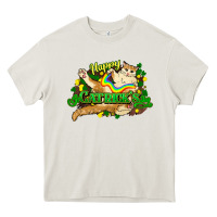 Cream St. Patrick's Day cat Heavy Core Tee - HowdyJamesFarm