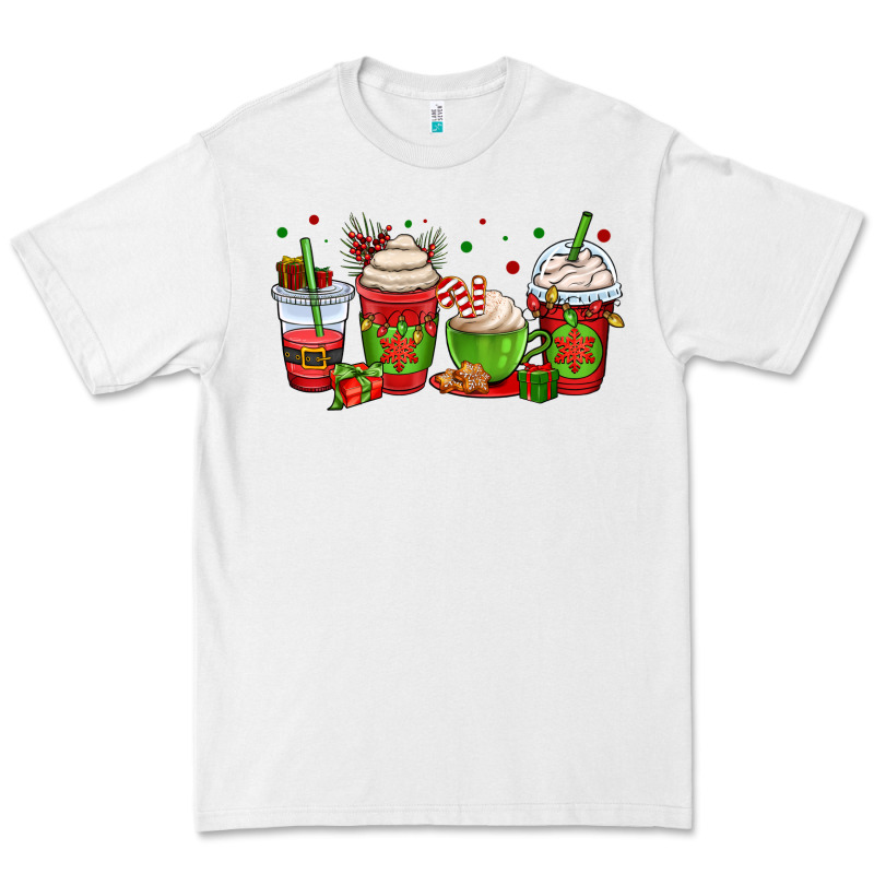 Christmas Coffee Cups Premium Tee by OliviaCreatesArt | Teevron