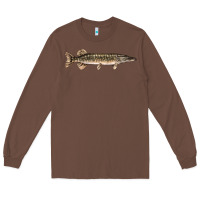 Chestnut Northern Pike Fish Illustrations Long Sleeve Tee - LillyAllenDesigns