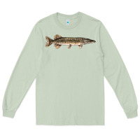 Matcha Northern Pike Fish Illustrations Long Sleeve Tee - LillyAllenDesigns