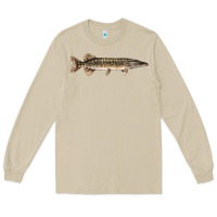 Mushroom Northern Pike Fish Illustrations Long Sleeve Tee - LillyAllenDesigns