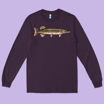 Northern Pike Fish Illustrations Long Sleeve Tee Designed By Lillyallendesigns