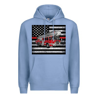 Colony Blue thin red line American flag fire truck Premium Hoodie - Artiststas