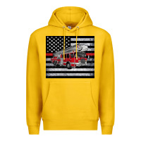 Lemon thin red line American flag fire truck Premium Hoodie - Artiststas