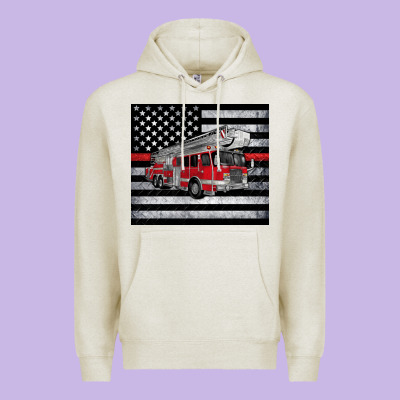 Thin Red Line American Flag Fire Truck Premium Hoodie Designed By Artiststas