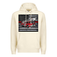 Sandshell thin red line American flag fire truck Premium Hoodie - Artiststas