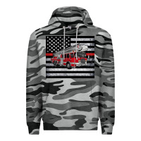 Slate Camo thin red line American flag fire truck Premium Hoodie - Artiststas