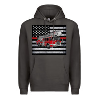 Smoke thin red line American flag fire truck Premium Hoodie - Artiststas