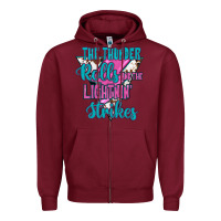 Burgundy The Thunder Rolls And The Lıghtnıng Strikes Zipper Hoodie - JahusDesignShop