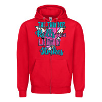 Red The Thunder Rolls And The Lıghtnıng Strikes Zipper Hoodie - JahusDesignShop
