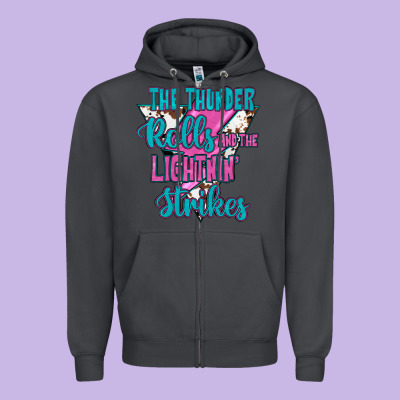 The Thunder Rolls And The Lıghtnıng Strikes Zipper Hoodie Designed By Jahusdesignshop