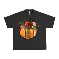 Pigment Black floral pumpkin Urban Heavy Tee - BundleAndBundleShop