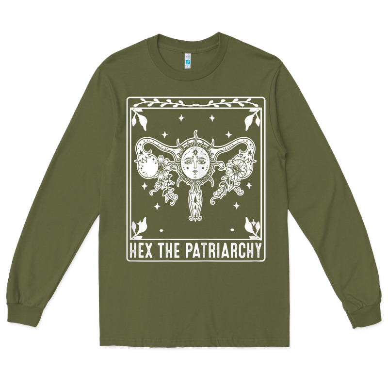 Womens Hex The Patriarchy Uterus Tarot Card Halloween Feminist T Shirt Long Sleeve Tee by maiPhamDesign | Teevron