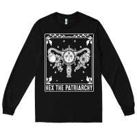Black womens hex the patriarchy uterus tarot card halloween feminist t shirt Long Sleeve Tee - maiPhamDesign