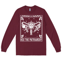 Burgundy womens hex the patriarchy uterus tarot card halloween feminist t shirt Long Sleeve Tee - maiPhamDesign