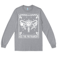 Heather Grey womens hex the patriarchy uterus tarot card halloween feminist t shirt Long Sleeve Tee - maiPhamDesign