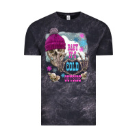 Cloud Black skeleton baby it's cold outside Vintage Tee - FaDigitalArtStudio