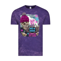 Cloud Purple skeleton baby it's cold outside Vintage Tee - FaDigitalArtStudio