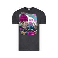 Vintage Black skeleton baby it's cold outside Vintage Tee - FaDigitalArtStudio