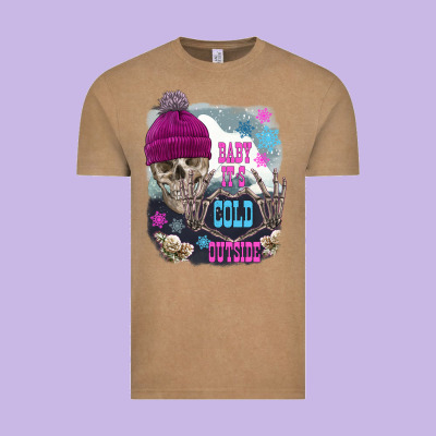 Skeleton Baby It's Cold Outside Vintage Tee Designed By Fadigitalartstudio