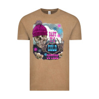 Vintage Coffee skeleton baby it's cold outside Vintage Tee - FaDigitalArtStudio